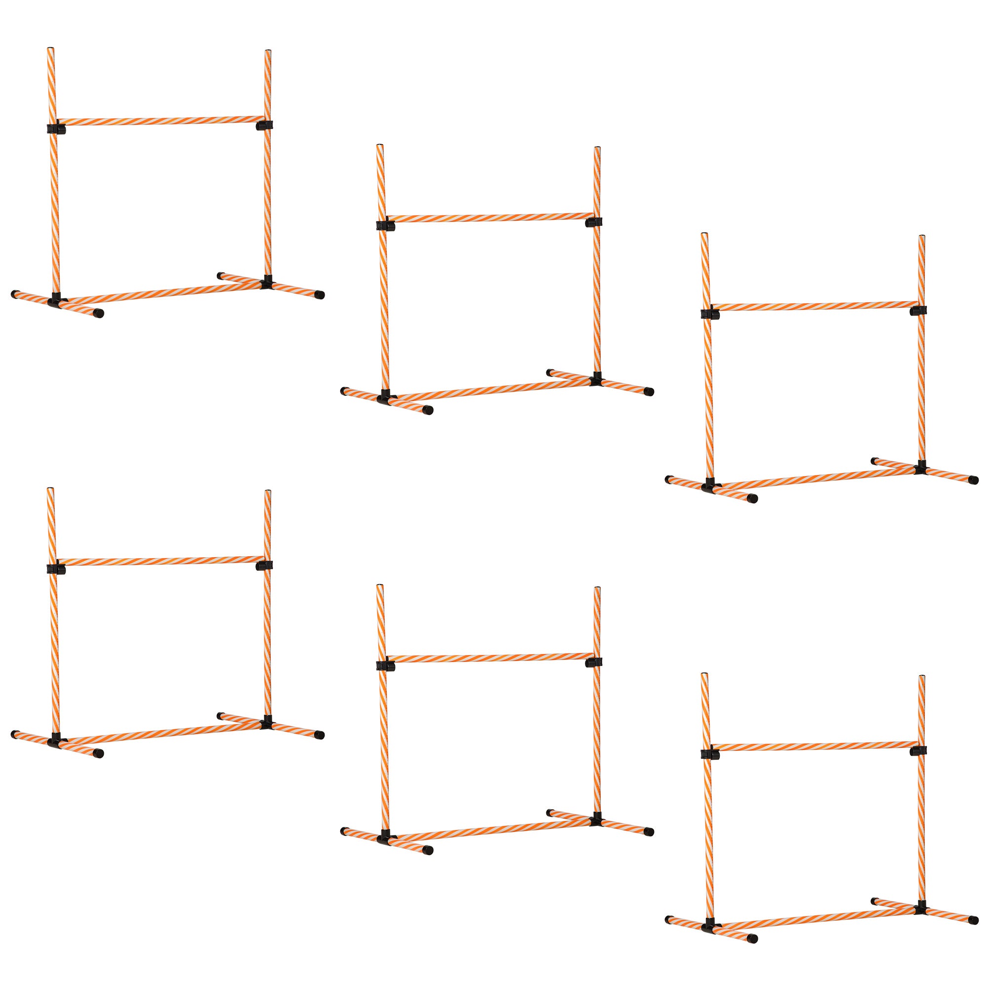 PawHut 6 Piece Dog Agility Training Equipment with Hurdle Bag and Whistle, Orange and White