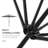 Outsunny 10' x 8' Round Market Umbrella, Patio Umbrella with Crank Handle and Tilt, Outdoor Parasol for Garden, Bench, Lawn, Light Grey