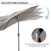 Outsunny 10' x 8' Round Market Umbrella, Patio Umbrella with Crank Handle and Tilt, Outdoor Parasol for Garden, Bench, Lawn, Light Grey