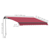 Outsunny 10' x 8' Manual Retractable Awning, Sun Shade Shelter Canopy, with Aluminum Frame and UV Protection for Patio Deck Yard Window Door, Red