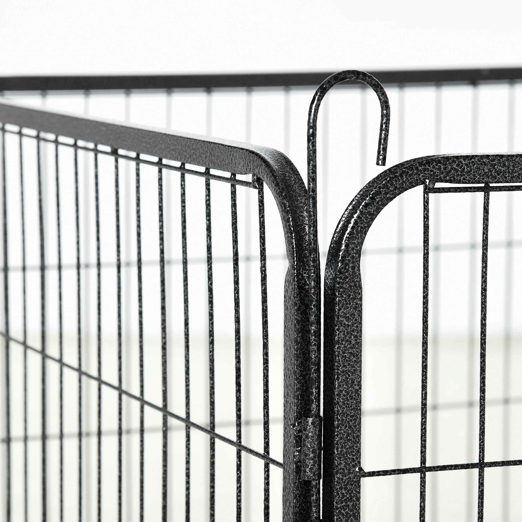 PawHut Dog Playpen, Heavy-duty Metal Puppy Play Pen, Pet Exercise Fences for Outside and Indoor, DIY Design with Door for Multiple Dogs, 12 Panels, 23.5"H
