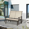 Outsunny 2-Person Outdoor Glider Chair, Patio Glider Rocking Chair with Mesh Seat and Backrest, Steel Frame for Outdoor, Backyard, Khaki