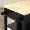 HOMCOM Kitchen Island, Compact Kitchen Cart on Wheels with Open Shelf & Storage Drawer for Dining Room, Kitchen, Black