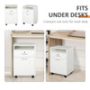 HOMCOM 24" Vertical Filing Cabinet with Lock, Mobile File Cabinet with Wheels, Storage Office Cabinet with Drawer, White
