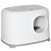 PawHut Cat Litter Box, Open Top Kitty Litter Pan with Anti-Sand Tunnel, Scoop, Odor Control & Easy to Clean, White