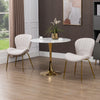 HOMCOM Upholstered Dining Chairs Set of 2, Modern Kitchen Chairs, Armless Accent Chairs with Backrest, Padded Seat and Steel Gold Legs, Cream White