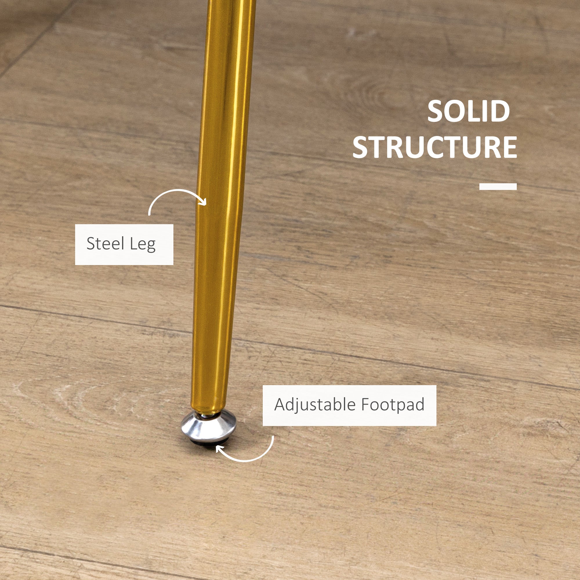 HOMCOM Upholstered Dining Chairs Set of 2, Modern Kitchen Chairs, Armless Accent Chairs with Backrest, Padded Seat and Steel Gold Legs, Cream White