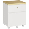 Vinsetto Vertical Filing Cabinet with 2 Drawers, Rolling Locking File Cabinet with Hanging Bars for Legal Size and Wheels, for Home Office Study, White