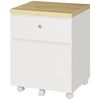 Vinsetto Vertical Filing Cabinet with 2 Drawers, Rolling Locking File Cabinet with Hanging Bars for Legal Size and Wheels, for Home Office Study, White