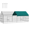 PawHut 73" Small Animal Cage, Pet Playpen for Chicken, Rabbits, Chinchillas, Outdoor Small Animal Playpen with Spire Roof, Green