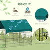 PawHut 73" Small Animal Cage, Pet Playpen for Chicken, Rabbits, Chinchillas, Outdoor Small Animal Playpen with Spire Roof, Green