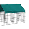 PawHut 73" Small Animal Cage, Pet Playpen for Chicken, Rabbits, Chinchillas, Outdoor Small Animal Playpen with Spire Roof, Green