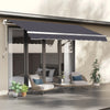 Outsunny 11' x 10' Retractable Awning Fabric Replacement Outdoor Sunshade Canopy Awning Cover, UV Protection, Grey