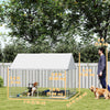 PawHut Outdoor Dog Kennel with Roof, Heavy Duty Galvanized Steel Dog Run Chain Link w/ Waterproof UV-Resistant Cover, Safety Lockable Latch System, 2.1' x 1.8' x 1.6'
