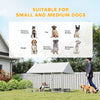PawHut Outdoor Dog Kennel with Roof, Heavy Duty Galvanized Steel Dog Run Chain Link w/ Waterproof UV-Resistant Cover, Safety Lockable Latch System, 2.1' x 1.8' x 1.6'
