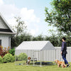 PawHut Outdoor Dog Kennel with Roof, Heavy Duty Galvanized Steel Dog Run Chain Link w/ Waterproof UV-Resistant Cover, Safety Lockable Latch System, 2.1' x 1.8' x 1.6'