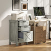 HOMCOM 3 Drawer File Cabinet with Silent Slides, Vertical Filing Cabinet for Hanging A4/Letter Size, Rustic Farmhouse Printer Stand with Storage for Home Office, Stone Grey