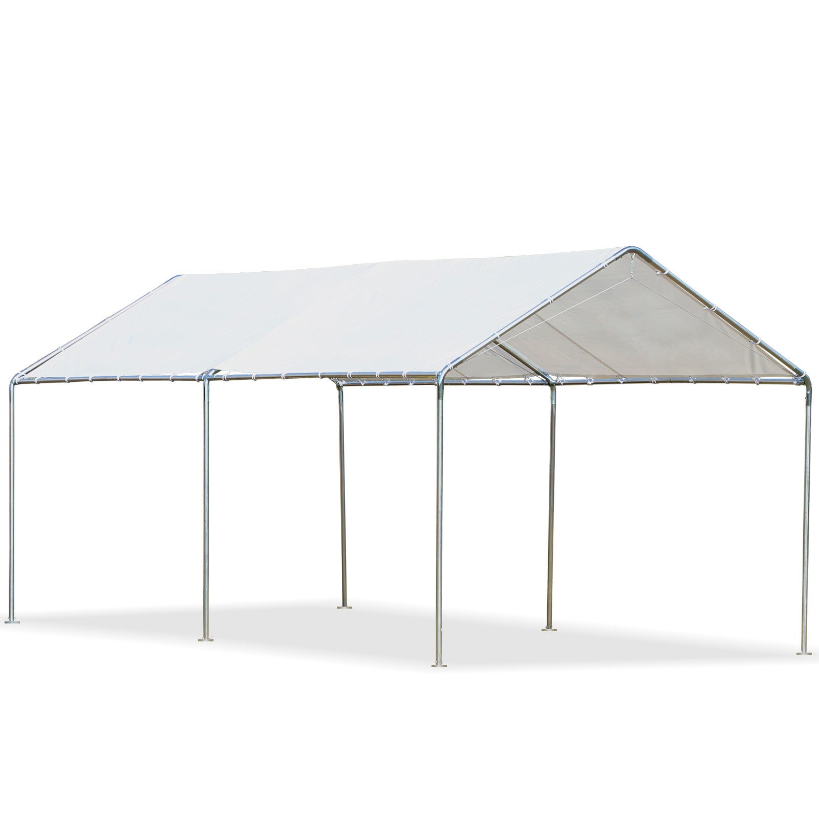 Outsunny 10' x 20' Carport Heavy Duty Galvanized Car Canopy with Included Anchor Kit, 3 Reinforced Steel Cables, White