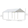 Outsunny 10' x 20' Carport Heavy Duty Galvanized Car Canopy with Included Anchor Kit, 3 Reinforced Steel Cables, White
