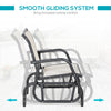 Outsunny Patio Glider with Breathable Mesh Fabric Seat & Backrest, Metal Frame Outdoor Glider Swing Chair with Curved Armrests, for Lawn, Garden, Porch, Backyard, Poolside, Cream