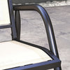 Outsunny Patio Glider with Breathable Mesh Fabric Seat & Backrest, Metal Frame Outdoor Glider Swing Chair with Curved Armrests, for Lawn, Garden, Porch, Backyard, Poolside, Cream
