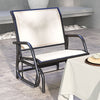 Outsunny Patio Glider with Breathable Mesh Fabric Seat & Backrest, Metal Frame Outdoor Glider Swing Chair with Curved Armrests, for Lawn, Garden, Porch, Backyard, Poolside, Cream