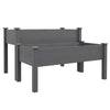 Outsunny 2 Tiers Raised Garden Bed, Wooden Elevated Planter Box with Legs Gardening Planting Bed with 2 Compartments for Flower Vegetable Herb Grow, Grey