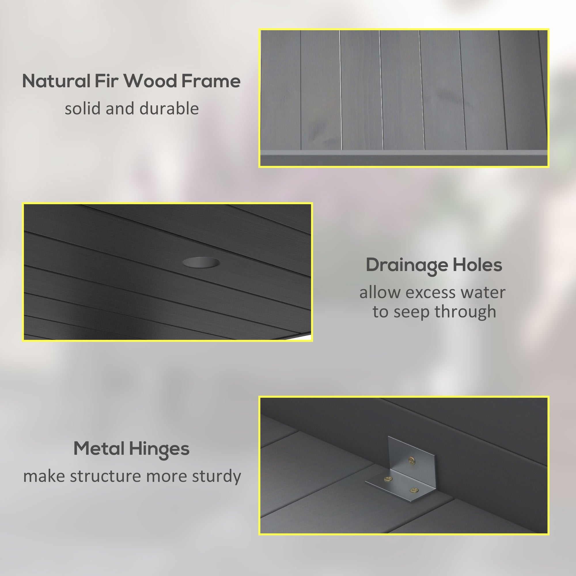 Outsunny 2 Tiers Raised Garden Bed, Wooden Elevated Planter Box with Legs Gardening Planting Bed with 2 Compartments for Flower Vegetable Herb Grow, Grey