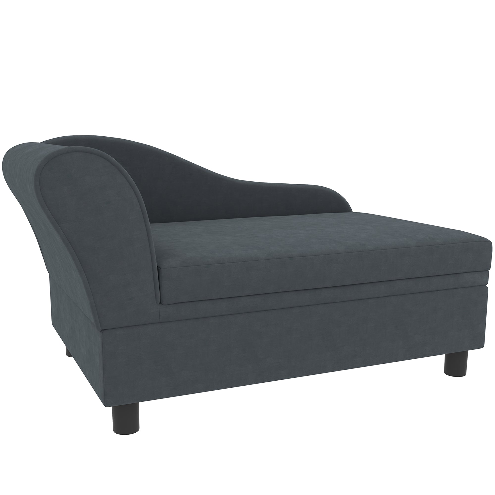 PawHut Luxury Fancy Dog Couch with Hidden Storage, Small Dog Sofa Bed with 2" Soft Foam, Modern Pet Furniture for Puppies & Little Breeds, Dark Gray