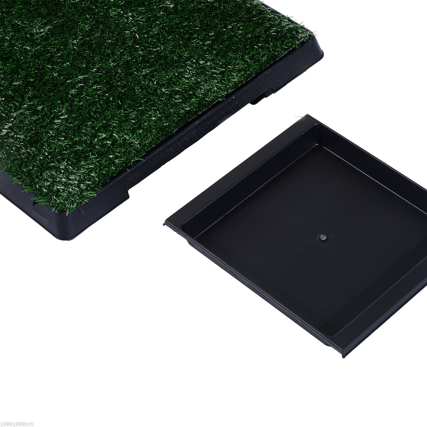 PawHut Grass Pee Pad for Dogs, Doggy Bathroom Toilet Potty Tray Indoor Outdoor for Puppy and Small Dog Training, 20inch x 25inch