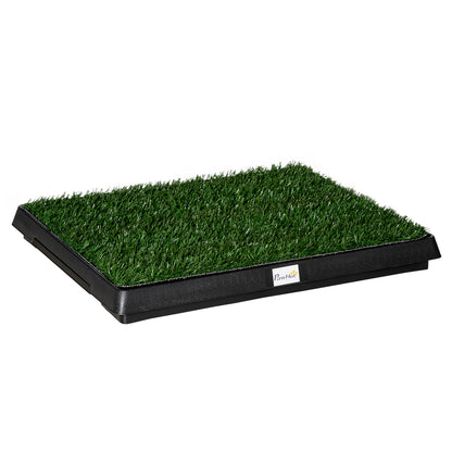PawHut Grass Pee Pad for Dogs, Doggy Bathroom Toilet Potty Tray Indoor Outdoor for Puppy and Small Dog Training, 20inch x 25inch