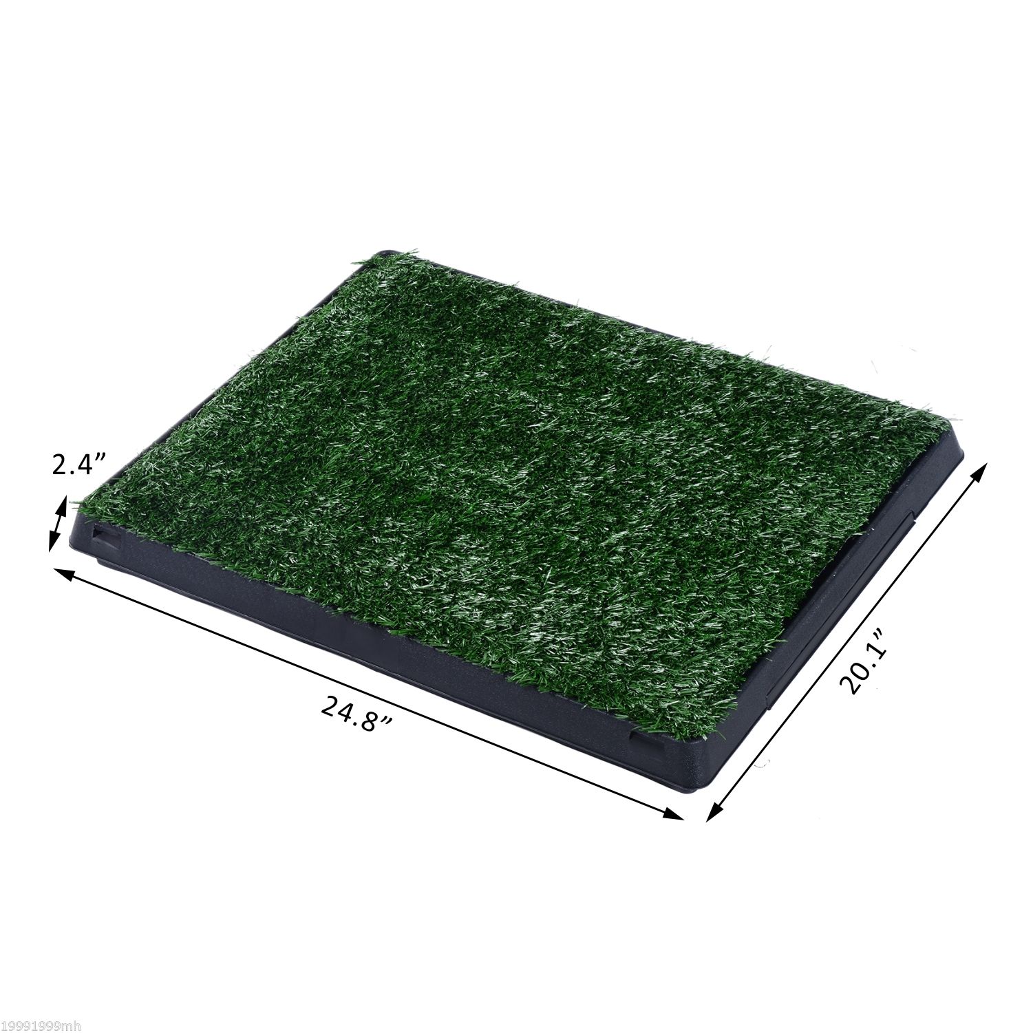 PawHut Grass Pee Pad for Dogs, Doggy Bathroom Toilet Potty Tray Indoor Outdoor for Puppy and Small Dog Training, 20inch x 25inch
