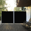Outsunny Patio Retractable Double Side Awning, Folding Privacy French Screen Fence, Privacy Wall Corner Divider, Garden Outdoor, Sun Shade, Wind Screen, Indoor Room Divider, Black