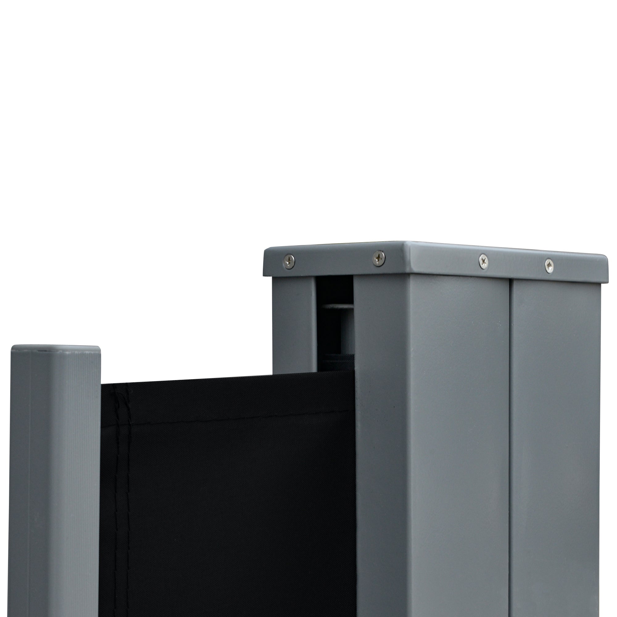 Outsunny Patio Retractable Double Side Awning, Folding Privacy French Screen Fence, Privacy Wall Corner Divider, Garden Outdoor, Sun Shade, Wind Screen, Indoor Room Divider, Black