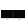 Outsunny Patio Retractable Double Side Awning, Folding Privacy French Screen Fence, Privacy Wall Corner Divider, Garden Outdoor, Sun Shade, Wind Screen, Indoor Room Divider, Black