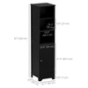 kleankin Narrow Bathroom Cabinet, Tall Bathroom Storage Cabinet, Freestanding Linen Cabinet with Adjustable Shelf, 3 Open Shelves, Black