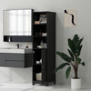 kleankin Narrow Bathroom Cabinet, Tall Bathroom Storage Cabinet, Freestanding Linen Cabinet with Adjustable Shelf, 3 Open Shelves, Black