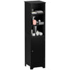 kleankin Narrow Bathroom Cabinet, Tall Bathroom Storage Cabinet, Freestanding Linen Cabinet with Adjustable Shelf, 3 Open Shelves, Black