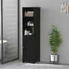 kleankin Narrow Bathroom Cabinet, Tall Bathroom Storage Cabinet, Freestanding Linen Cabinet with Adjustable Shelf, 3 Open Shelves, Black