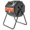 Outsunny 43 Gallon (160L) Tumbling Compost Bin Outdoor Dual Chamber 360° Rotating Composter with Sliding Doors, Solid Steel Frame and Gloves, Orange