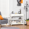 HOMCOM Console Table Sofa Side Desk with Storage Shelves Drawers X Frame for Living Room Entryway White