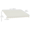 Outsunny 12' x 10' Electric Awning, Retractable Awning Sun Shade Shelter with Remote Controller, Manual Crank Handle and Aluminum Frame, for Deck, Balcony, Yard, Cream White