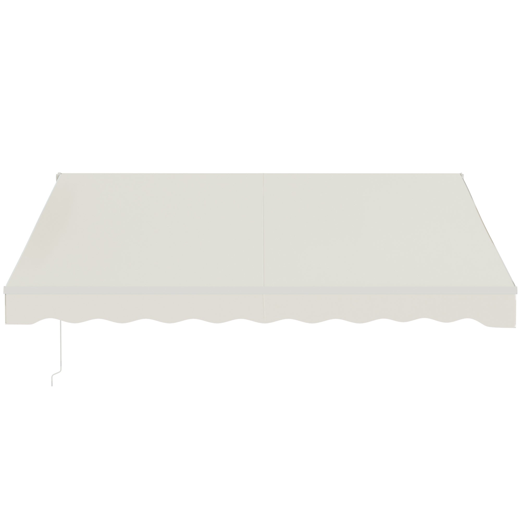Outsunny 12' x 10' Electric Awning, Retractable Awning Sun Shade Shelter with Remote Controller, Manual Crank Handle and Aluminum Frame, for Deck, Balcony, Yard, Cream White