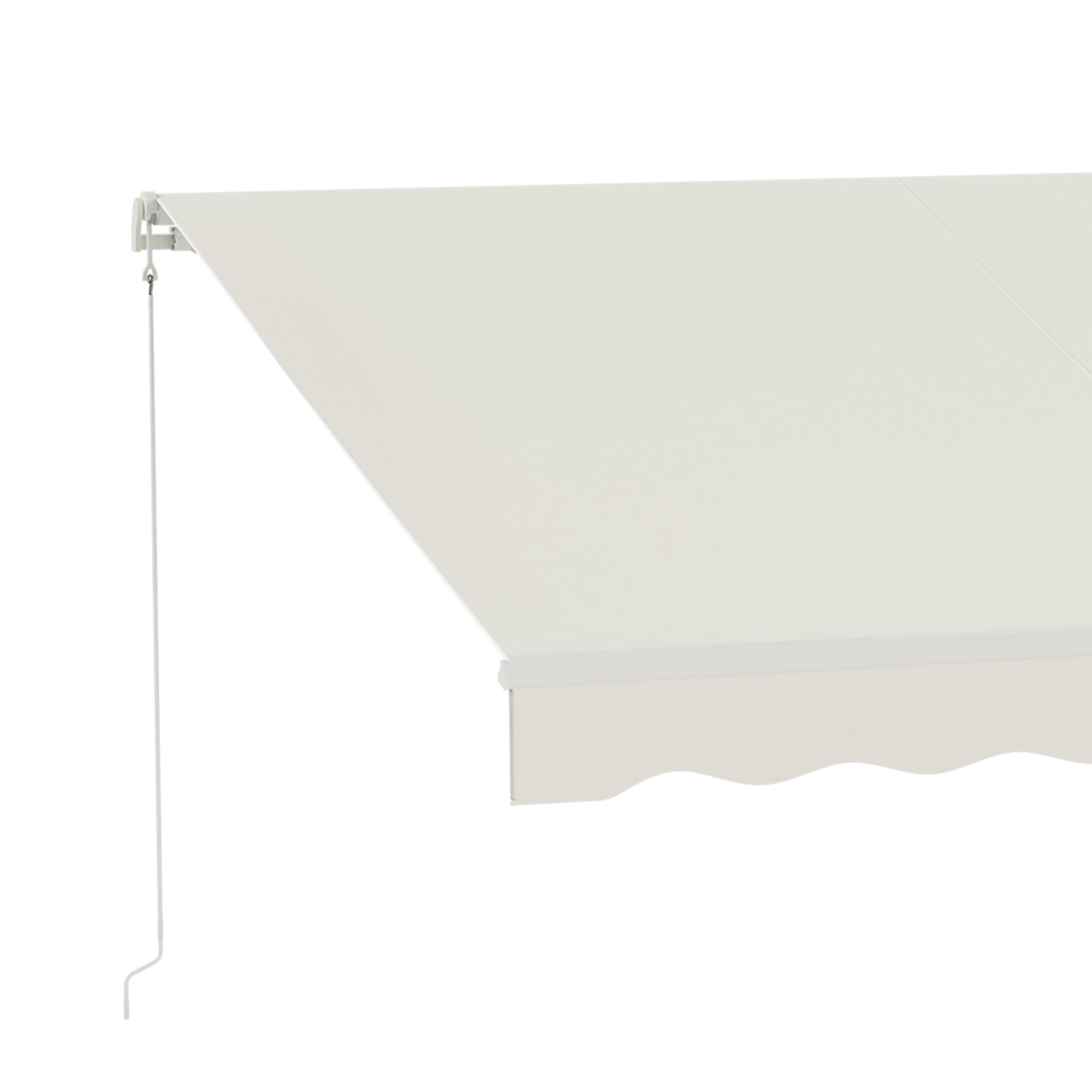 Outsunny 12' x 10' Electric Awning, Retractable Awning Sun Shade Shelter with Remote Controller, Manual Crank Handle and Aluminum Frame, for Deck, Balcony, Yard, Cream White