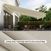 Outsunny 12' x 10' Electric Awning, Retractable Awning Sun Shade Shelter with Remote Controller, Manual Crank Handle and Aluminum Frame, for Deck, Balcony, Yard, Cream White