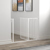 PawHut 30"- 45" Extra Wide Dog Gate with Door, Double Locking System, Easy Install Pet Gate for Stairs, Hallways, and Doorways, White