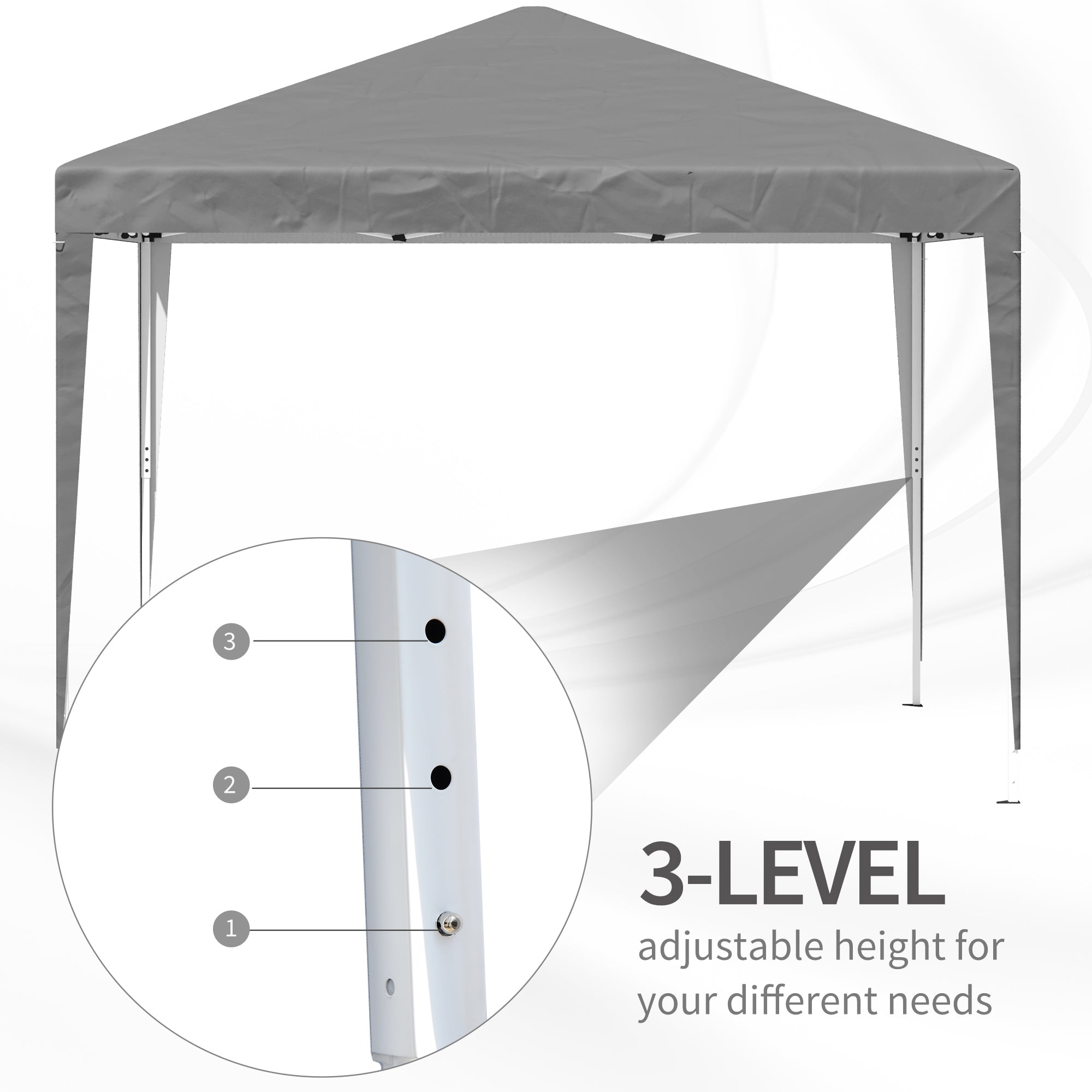 Outsunny 10 x 10ft Folding Pop Up Canopy Tent Outdoor Gazebo with Carrying Bag, Grey