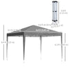 Outsunny 10 x 10ft Folding Pop Up Canopy Tent Outdoor Gazebo with Carrying Bag, Grey