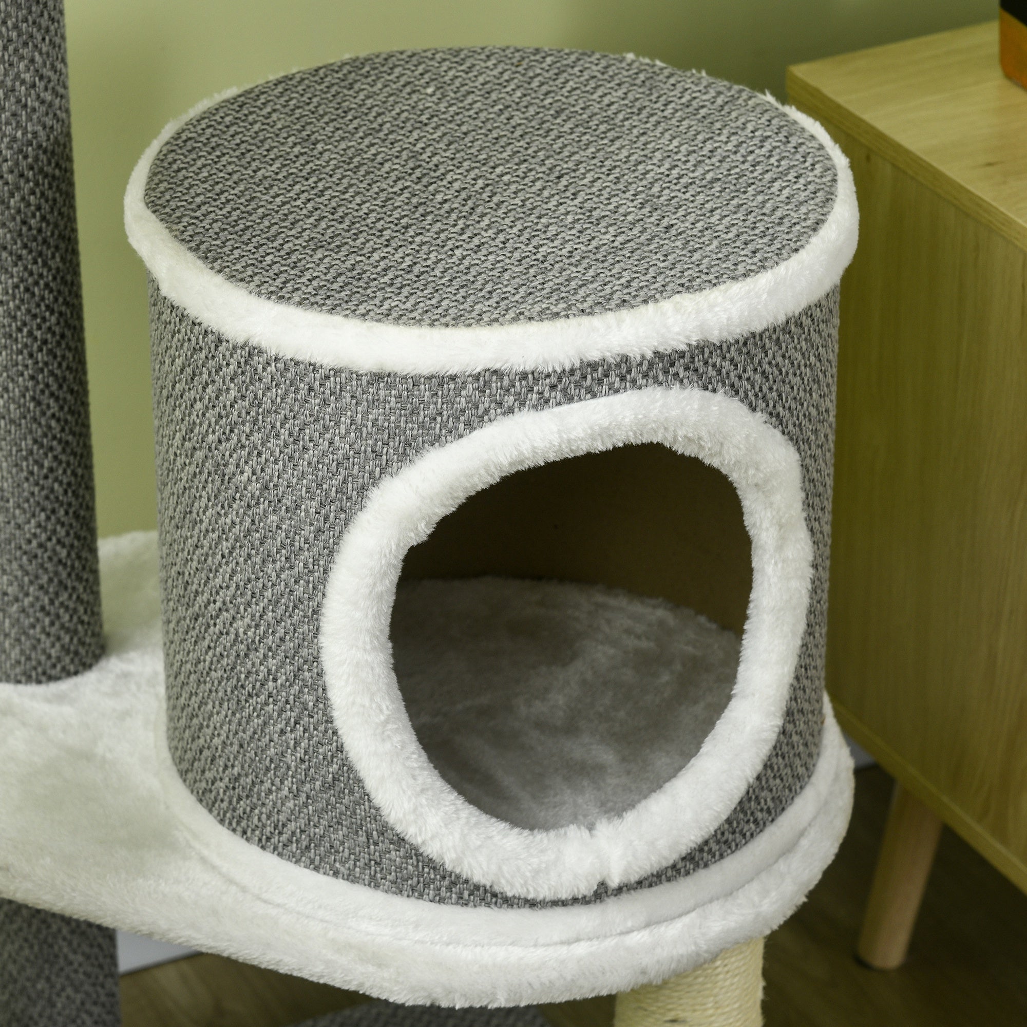 PawHut 124cm Cat Tree for Indoor Cats, Cat Tower with Scratching Post, Bed, Hammock, Cat House, Perch, Toy Ball, Multi-Level Cat Climbing Frame