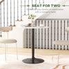 HOMCOM Round Dining Table for 2, Modern Kitchen Table with Painted Top and Steel Base for Living Room, Dining Room, White Marble